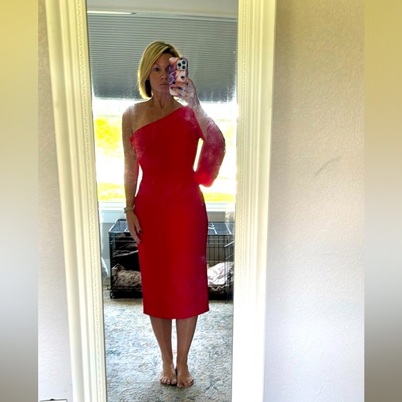 MILLY One-Sleeve Sheath Dress Size 0 - Picture 1 of 13